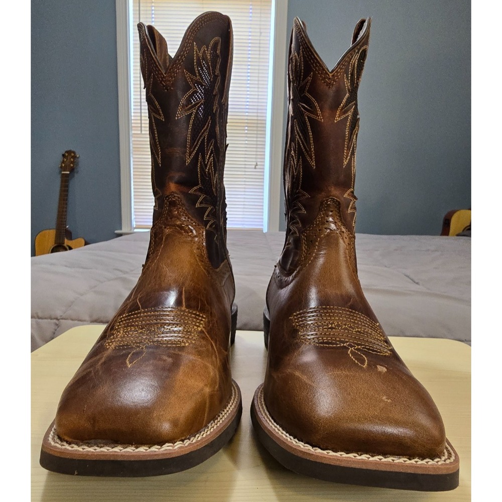Ariat® (Men's 10.5 WIDE) Sport Cool VentTEK™ Cowboy Boot, Dark/2-Tone Tan - $220 - Picture 3 of 12